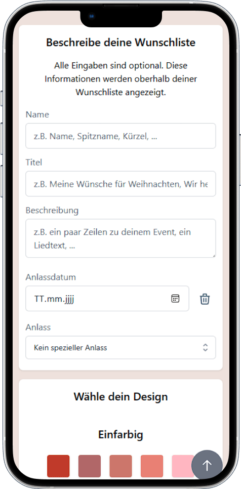 So fügst du Details zu deinem Wunschzettel hinzu