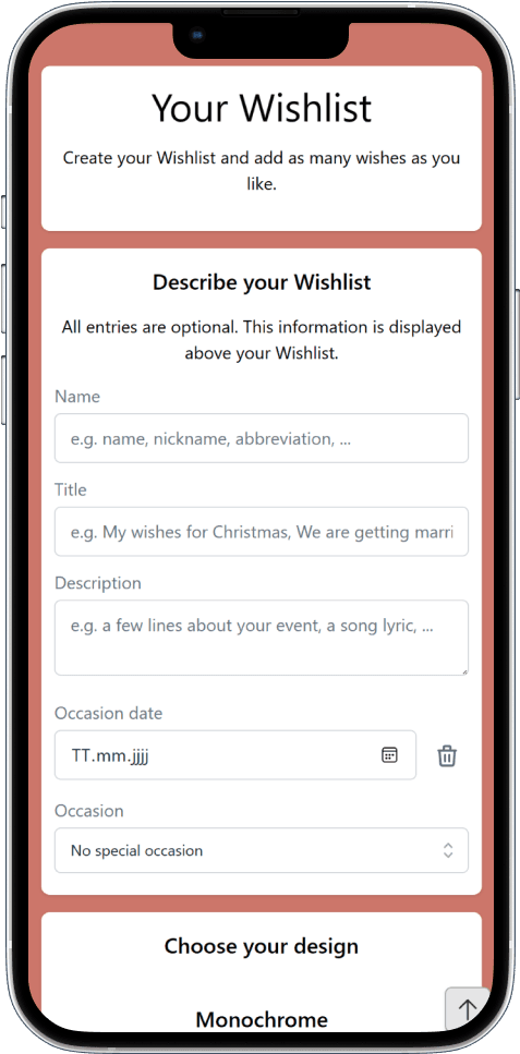 How to add details to your Wishlist