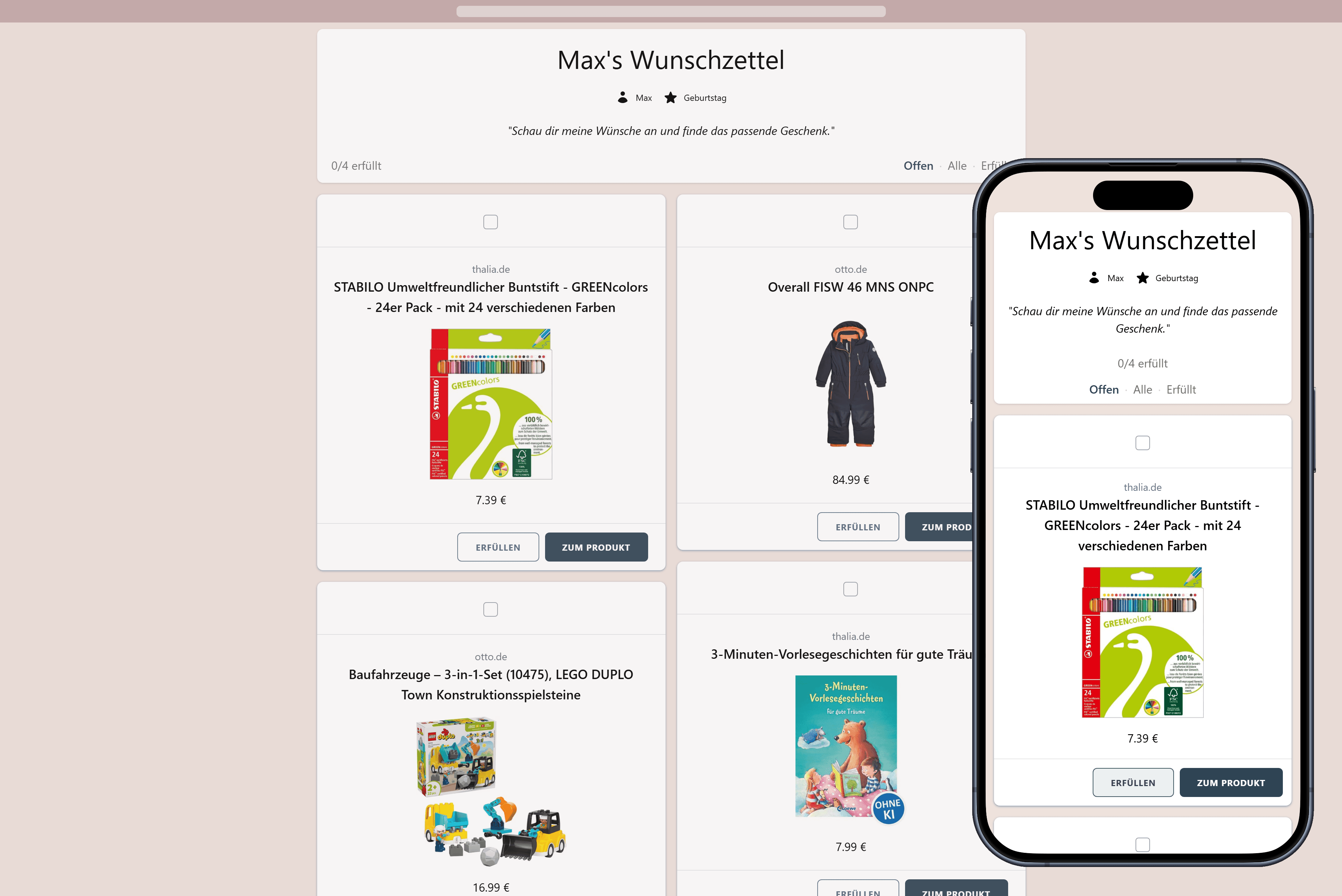 So sieht dein fertiger Wunschzettel aus