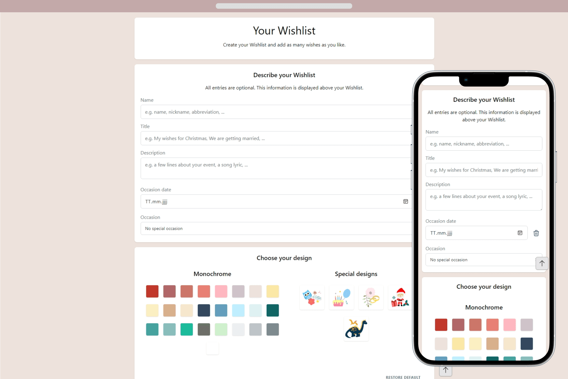 How to add details to your Wishlist