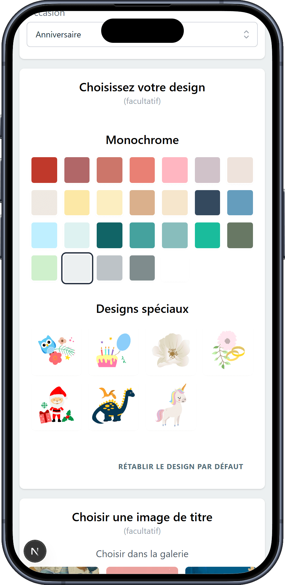 Les designs que vous pouvez choisir pour votre liste
